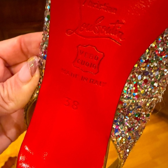 CHRISTIAN LOUBOUTIN 
Glitter No Prive 120 Pumps size 38 UK 4” Heel MSRP $895 - Picture 13 of 15
